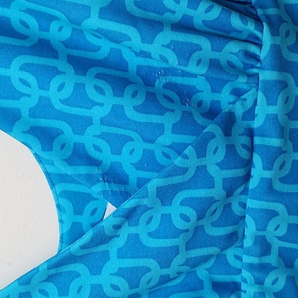 Jude Connally Strechy Penelope Maxi Dress Lattice Blue pattern Sleeveless Sz S - Picture 7 of 16